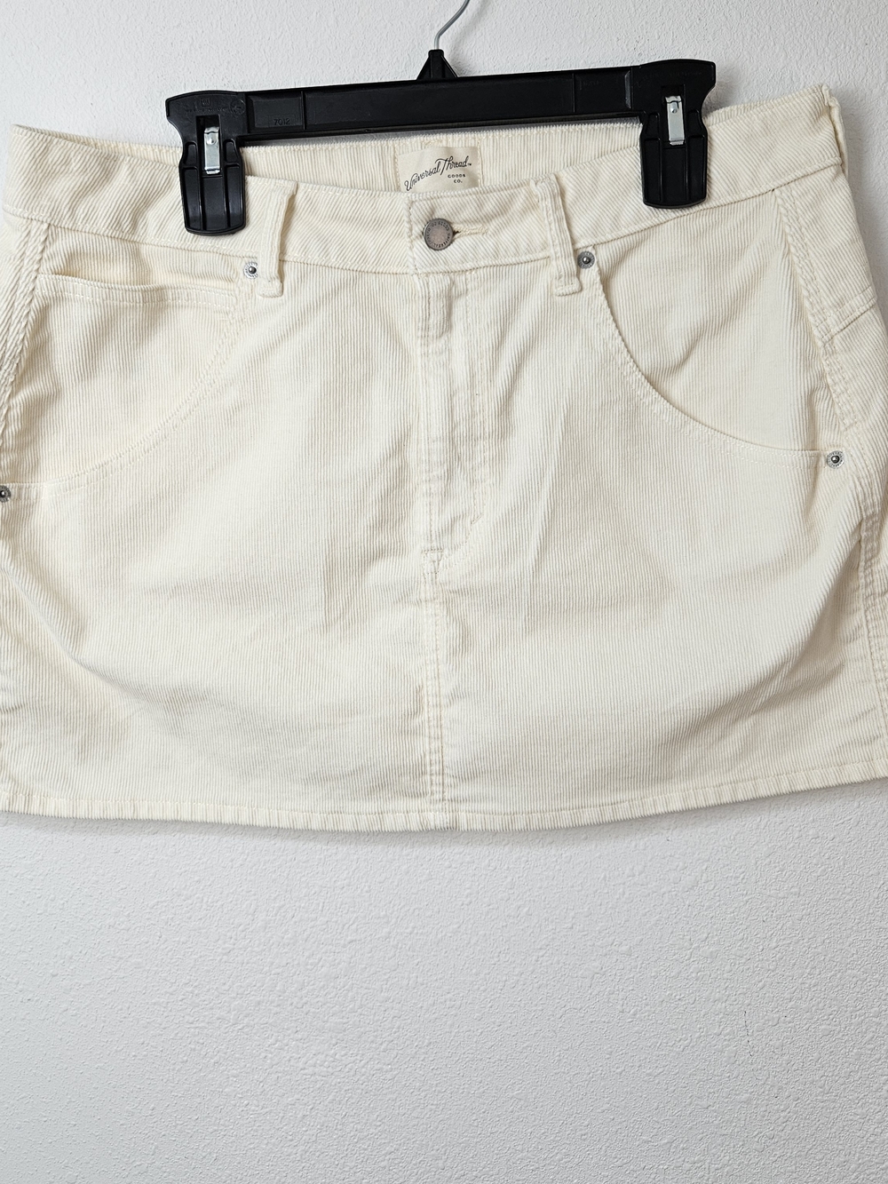 Universal Thread Cream Corduroy Mini Skirt Size 12